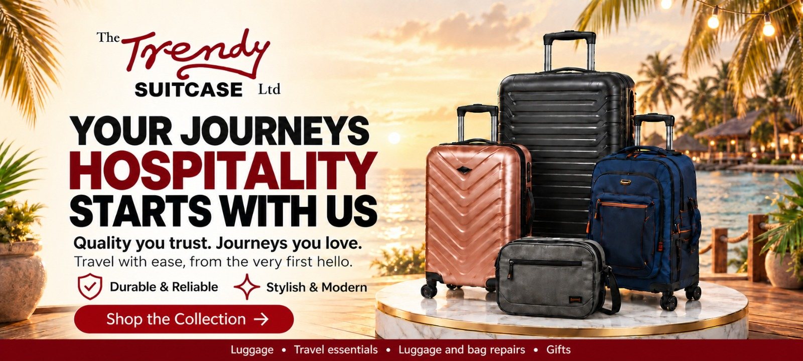 Your journeys, hospitality starts with The Trendy Suitcase — luggage, travel essentials and bag repairs in Nairobi