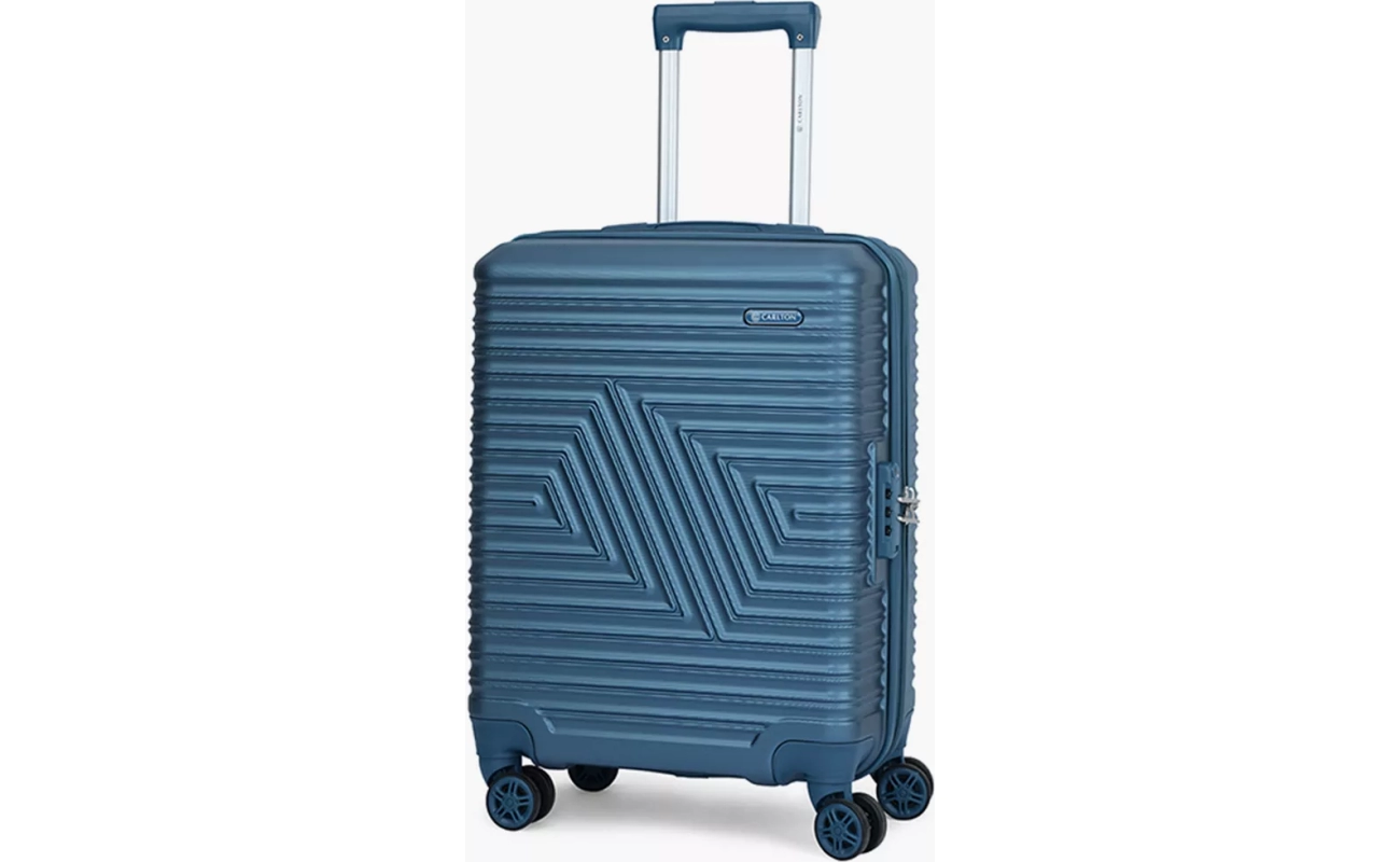 Carlton Cross Line hard-shell suitcase in dark teal, large size