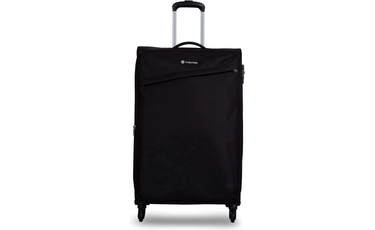 Carlton Lord soft trolley suitcase in black, large size