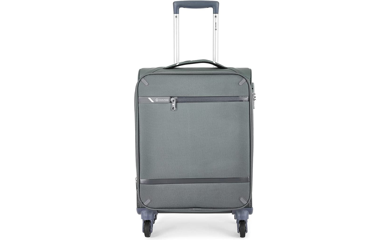Carlton Amberlite soft trolley suitcase in grey, large size