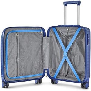 Carlton Oslo hard-shell suitcase open to show the interior