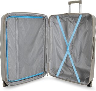 VIP Scott hard-shell suitcase open to show the interior
