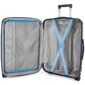 VIP Xion hard-shell suitcase open to show the interior