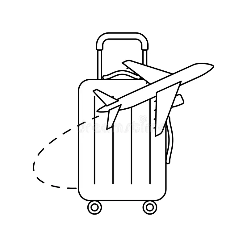Suitcase and aeroplane icon for luggage durability tests