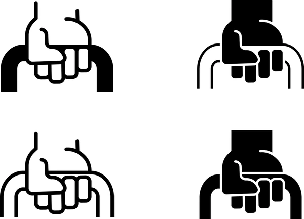 Hands gripping a handle icon for the trolley handle test