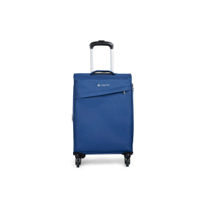 Carlton Lord soft trolley suitcase in blue, medium size