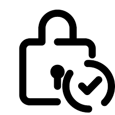Padlock with tick icon for the luggage lock quality test