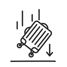 Falling suitcase icon for the luggage drop test