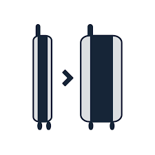 Expanding suitcase icon for the luggage opening and expansion test