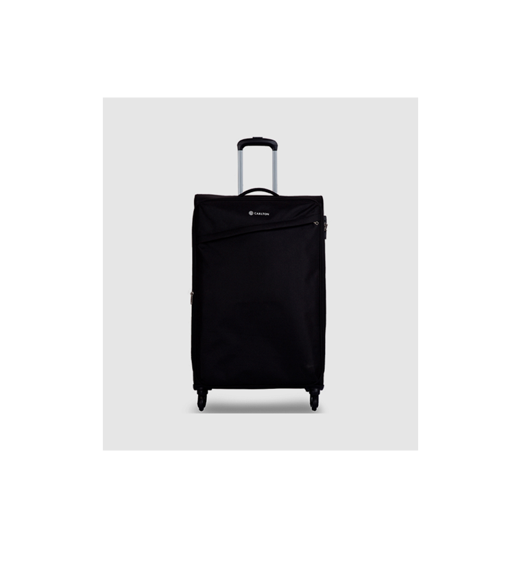 Carlton Lord soft trolley suitcase in black, medium size