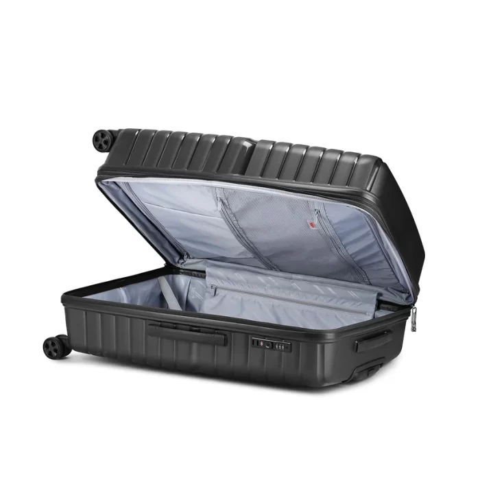 VIP Quest Plus hard-shell suitcase open to show the interior