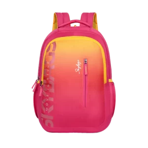 Skybags Atlas 05 school backpack in pink and orange