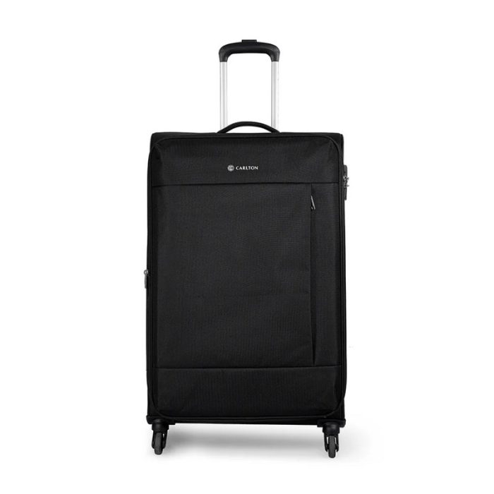 Black soft trolley suitcase for the luggage category