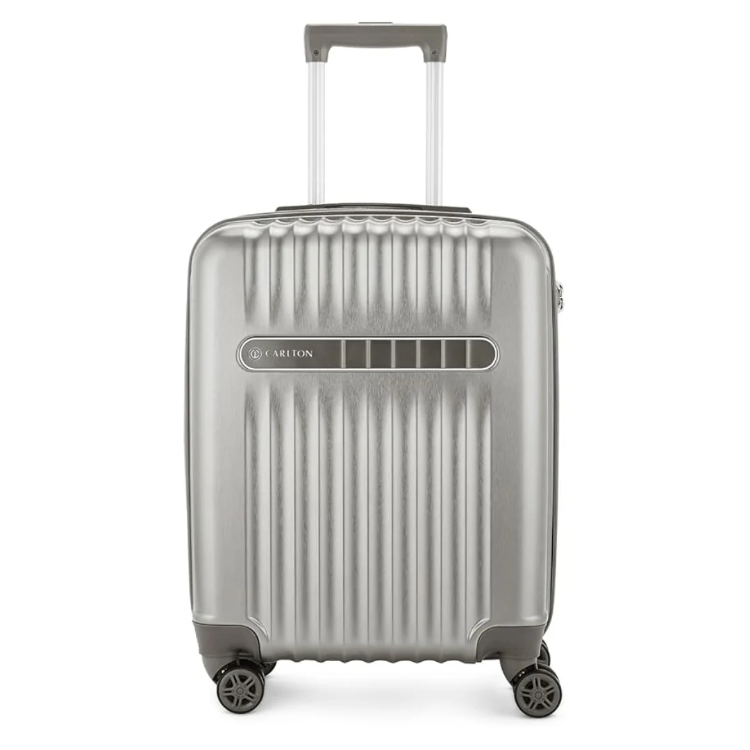 Carlton Meridian hard-shell suitcase in silver, large size