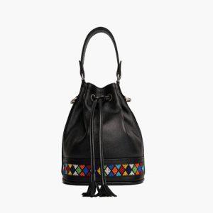 Beaded bucket bag