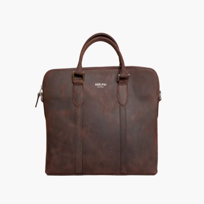Document case in dark brown