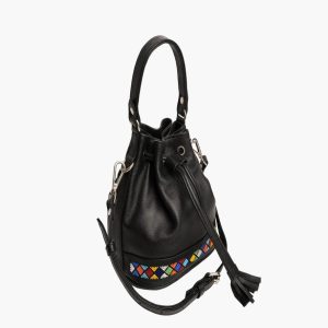 Beaded bucket bag