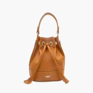 Bucket bag in dark tan