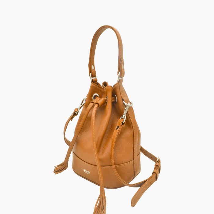 Bucket bag in dark tan