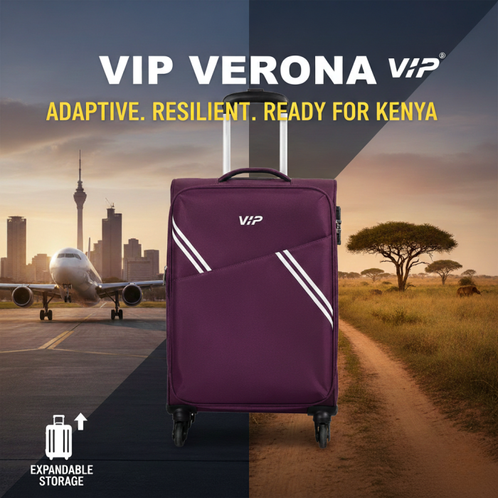 VIP Verona soft suitcase in purple, a flexible soft-shell suitcase for Kenya