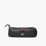Pencil case beaded brown