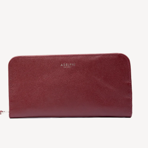 Travel wallet with zip in red