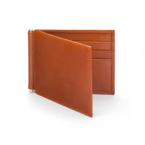 Clip wallet in tan