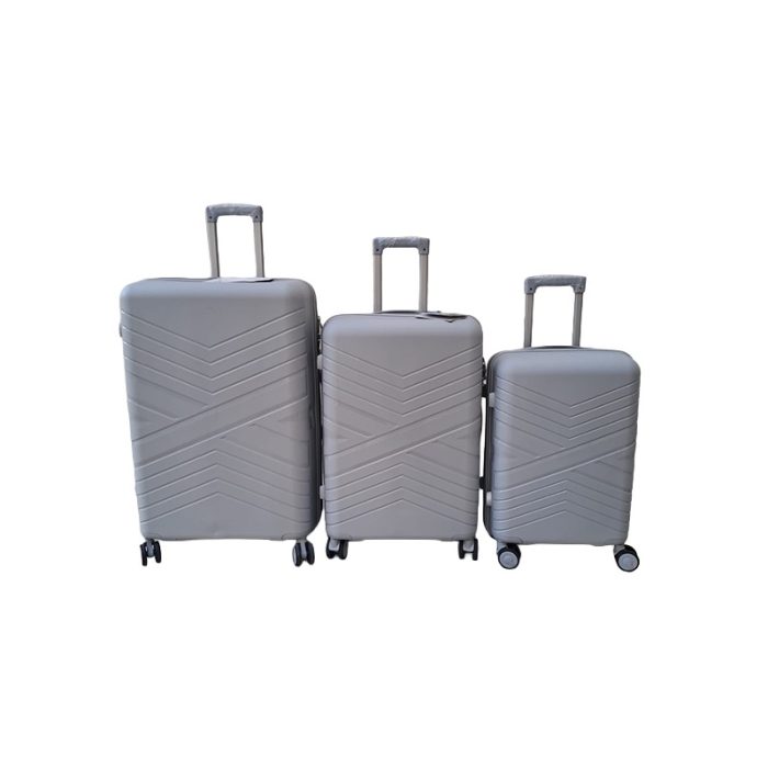 Affordable 3-piece hard-shell suitcase set in grey