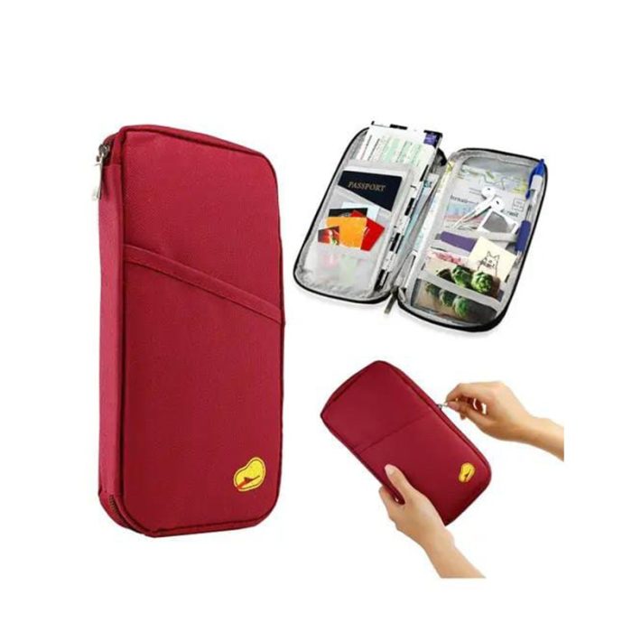 Affordable travel document organiser in red