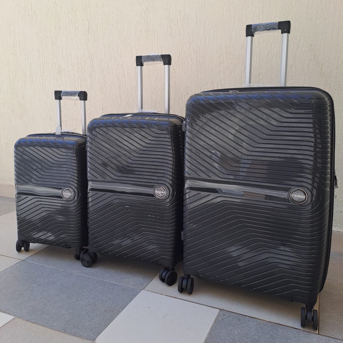 Fashion black 3pc suitcase