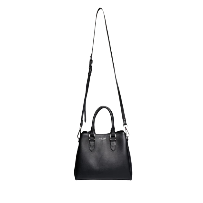 Classic satchel in black with shoulder strap