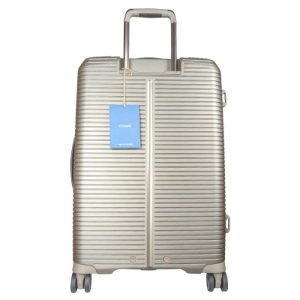 Verage 8-wheel hard-shell trolley suitcase in champagne khaki, back view