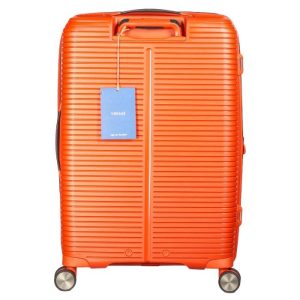 Verage 8-wheel hard-shell trolley suitcase in orange, back view
