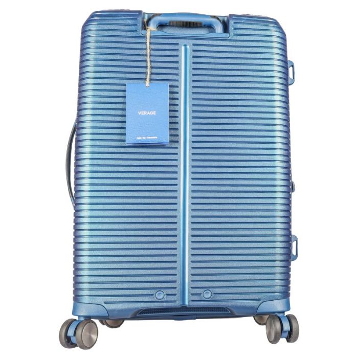 Verage 8-wheel hard-shell trolley suitcase in blue, back view