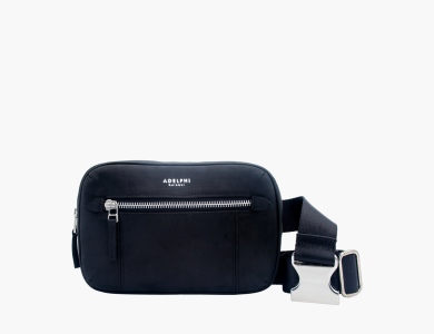 Adelphi Belt Bag in Black Oil Pull Up