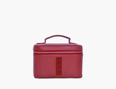 Adelphi Cosmetic Wash Bag Beaded in Red, photo 3