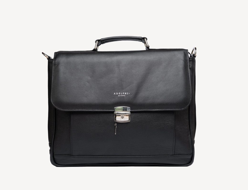 Adelphi Nubuck Briefcase in Black, photo 4