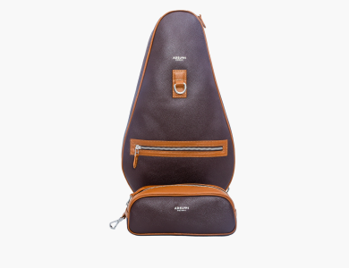 Adelphi Racquet Sling Bag & Ball Pouch in Brown